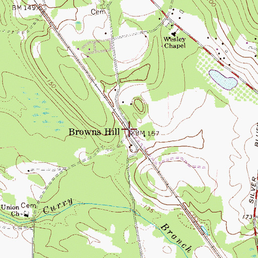 Topographic Map of Browns Hill, SC