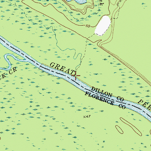 Topographic Map of Brownsville Creek, SC