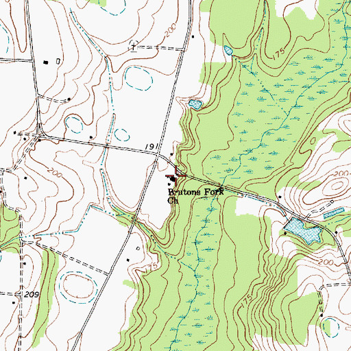 Topographic Map of Brutons Fork Church, SC