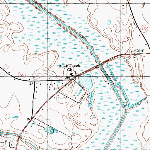Topographic Map of Buck Creek Church, SC
