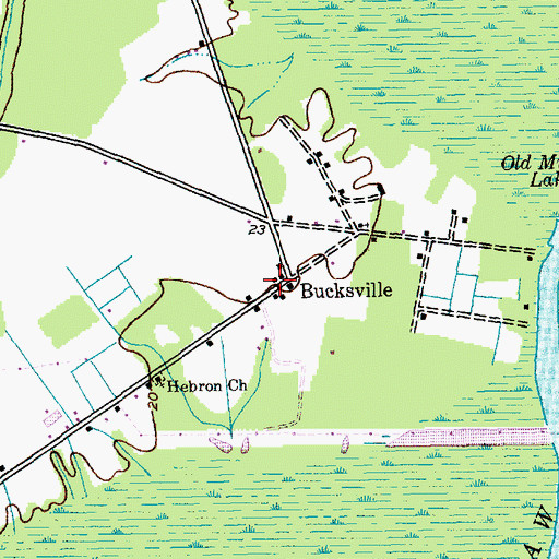 Topographic Map of Bucksville, SC