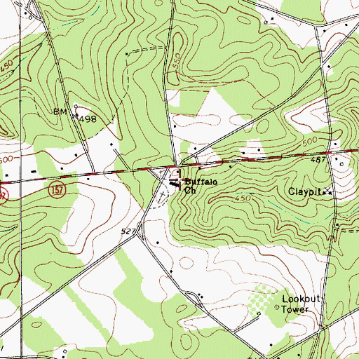 Topographic Map of Buffalo Church, SC