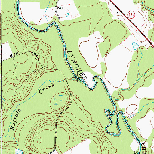 Topographic Map of Buffalo Creek, SC