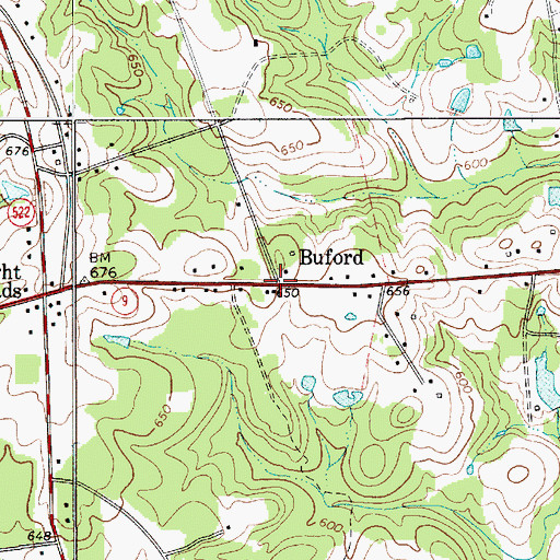 Topographic Map of Buford, SC