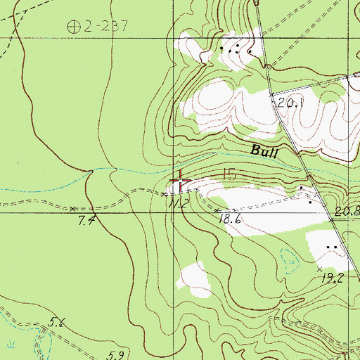 Topographic Map of Bull Creek, SC