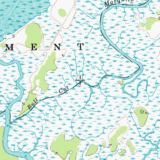 Topographic Map of Bull Cut, SC
