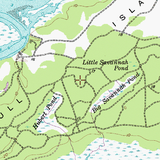 Topographic Map of Bull Island, SC