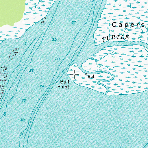 Topographic Map of Bull Point, SC