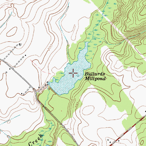 Topographic Map of Bullards Millpond, SC