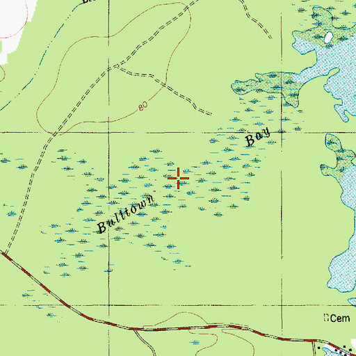 Topographic Map of Bulltown Bay, SC