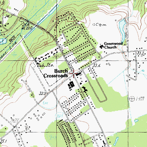 Topographic Map of Burch Crossroads, SC