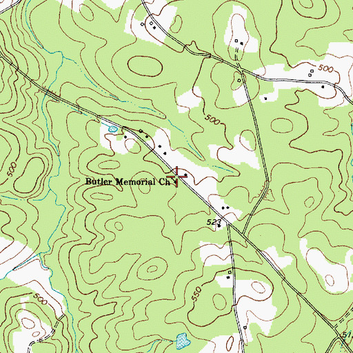 Topographic Map of Butler Memorial Church, SC