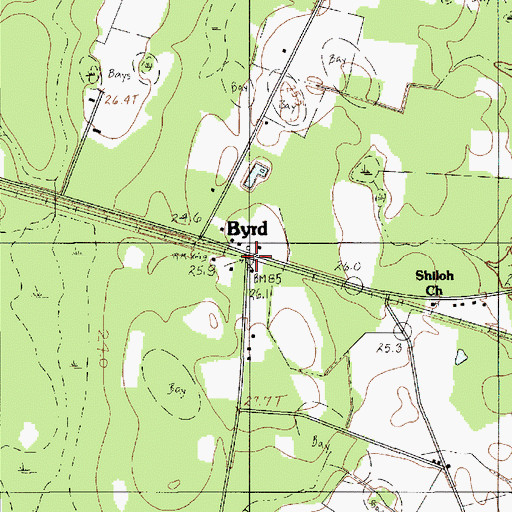 Topographic Map of Byrd, SC