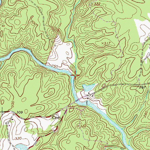 Topographic Map of Byrd Creek, SC