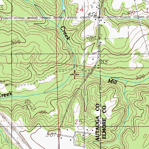 Topographic Map of Pierce Creek, AL