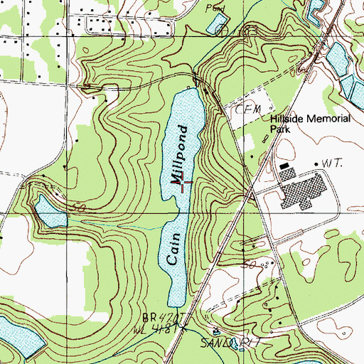 Topographic Map of Cain Millpond, SC
