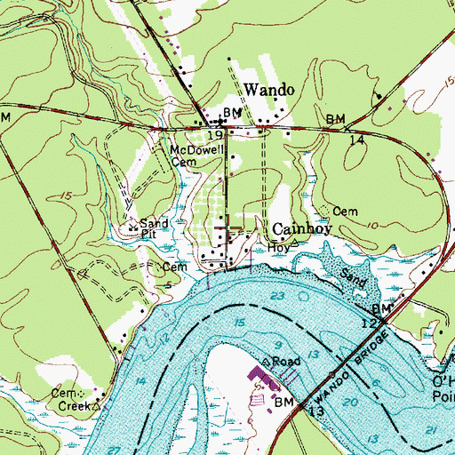 Topographic Map of Cainhoy, SC