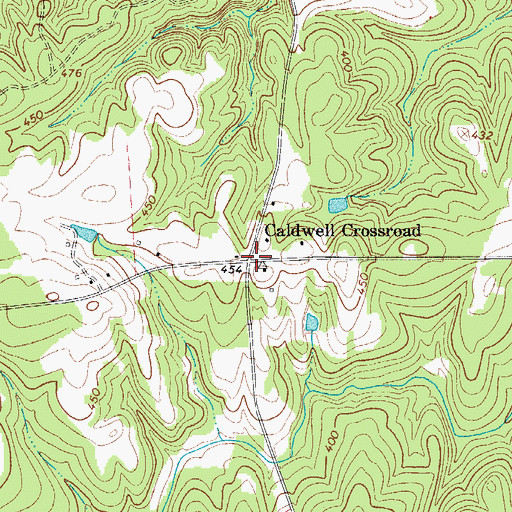 Topographic Map of Caldwell Crossroad, SC