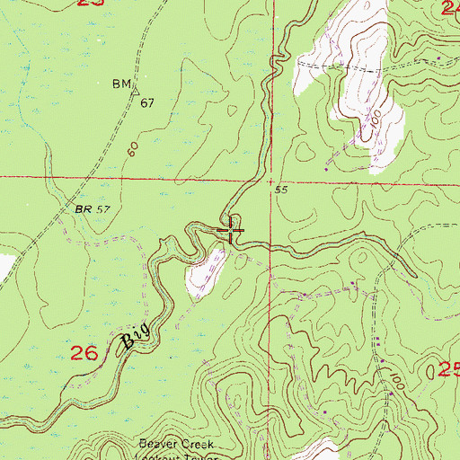 Topographic Map of Pierce Creek, AL