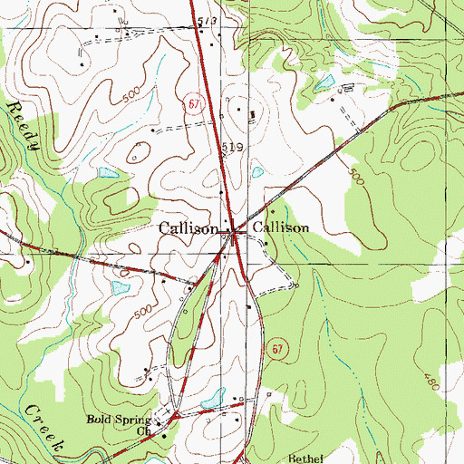 Topographic Map of Callison, SC