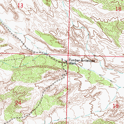 Topographic Map of Timber-Antelope Well, AZ