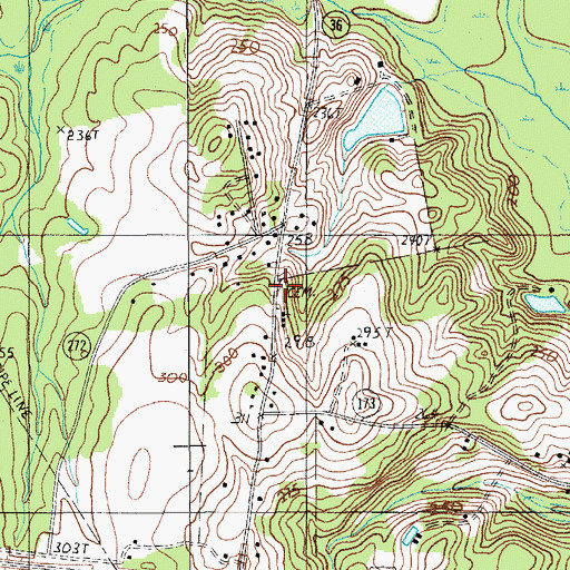Topographic Map of Calvary Church, SC