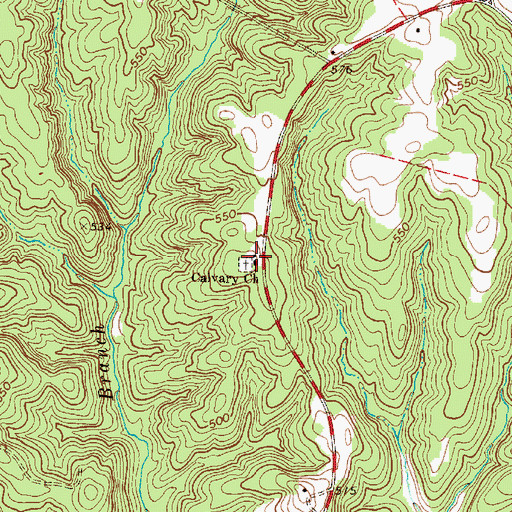 Topographic Map of Calvary Baptist Church, SC