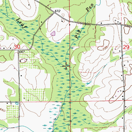 Topographic Map of Pig Pen Creek, AL