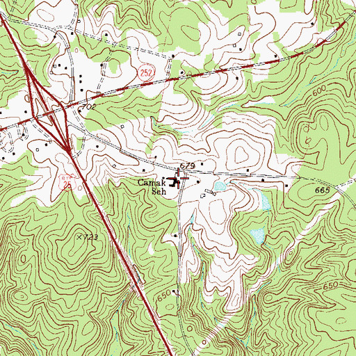 Topographic Map of Camak School, SC