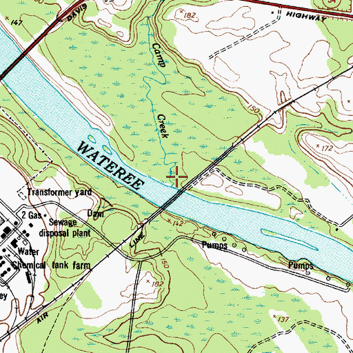 Topographic Map of Camp Creek, SC