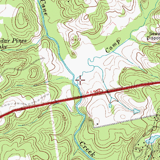 Topographic Map of Camp Creek, SC