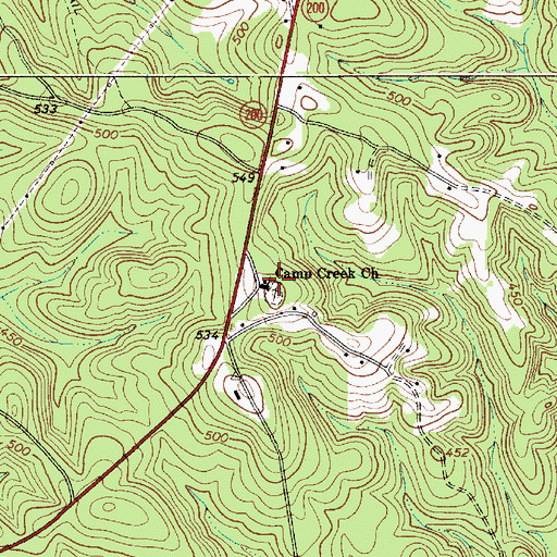 Topographic Map of Camp Creek Church, SC