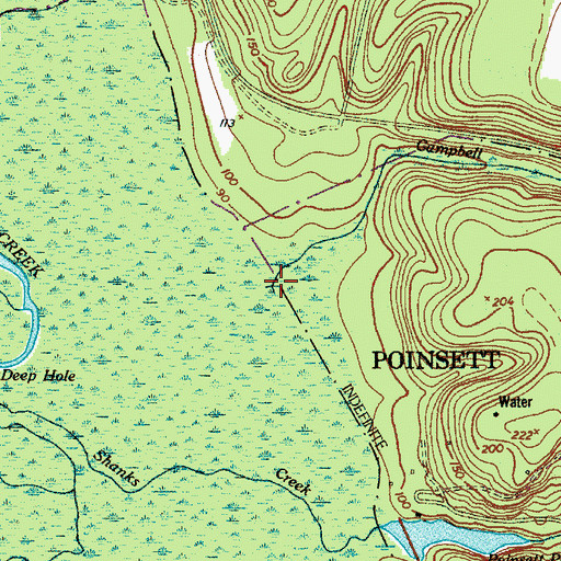 Topographic Map of Campbell Creek, SC