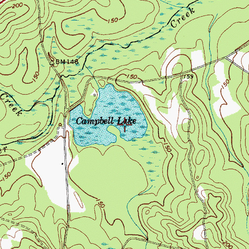 Topographic Map of Campbell Lake, SC