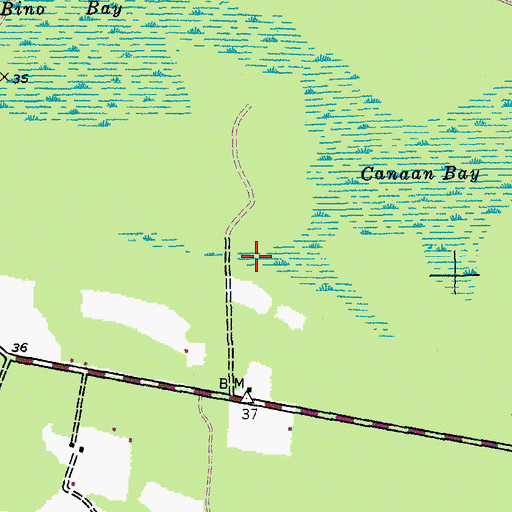 Topographic Map of Canaan Bay, SC
