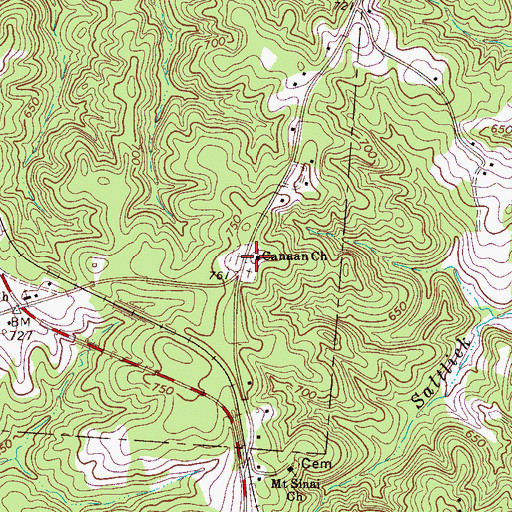 Topographic Map of Canaan Church, SC