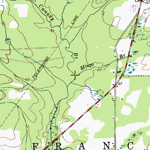 Topographic Map of Canady Branch, SC