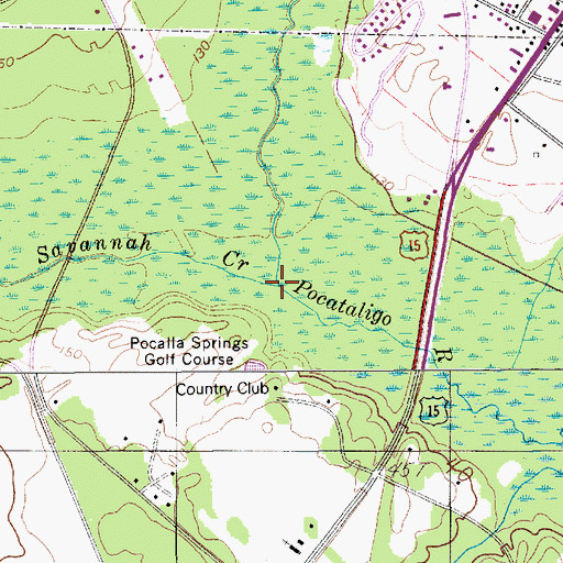 Topographic Map of Cane Savannah Creek, SC