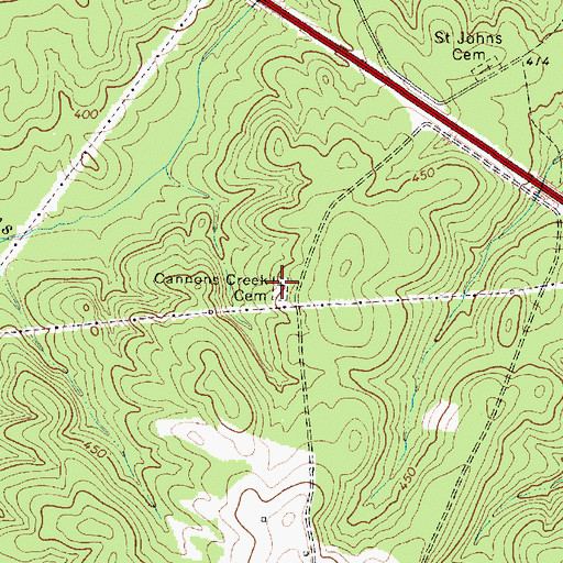 Topographic Map of Cannons Creek Cemetery, SC