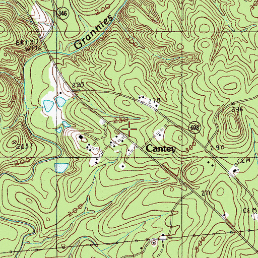 Topographic Map of Cantey, SC