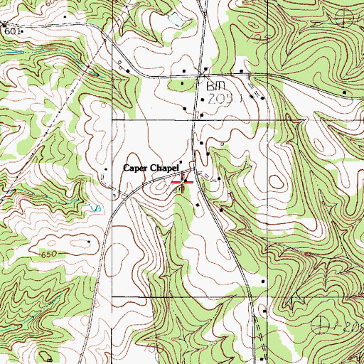 Topographic Map of Caper Chapel, SC