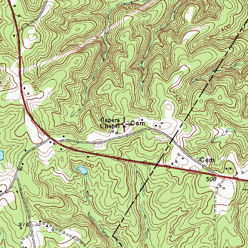 Topographic Map of Capers Chapel, SC