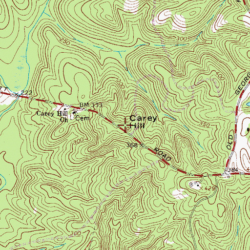 Topographic Map of Carey Hill, SC