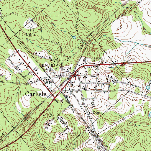 Topographic Map of Carlisle, SC