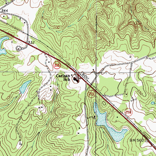 Topographic Map of Carlsan Elementary School, SC