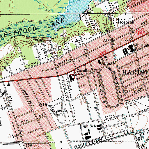 Topographic Map of Carolina School, SC