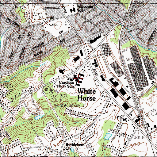 Topographic Map of Carolina High School, SC