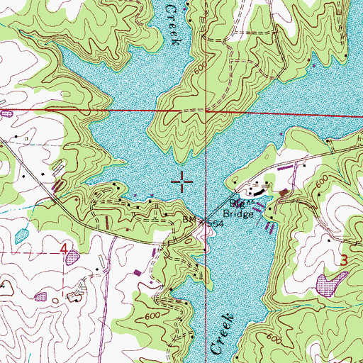 Topographic Map of Pigeon Roost Creek, AL