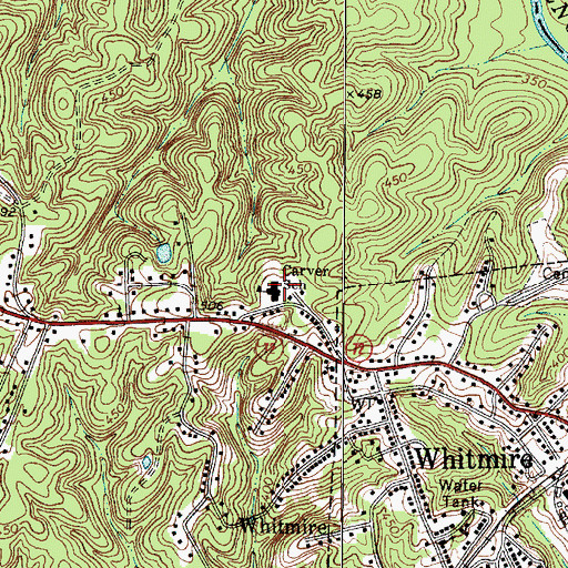 Topographic Map of Carver School, SC