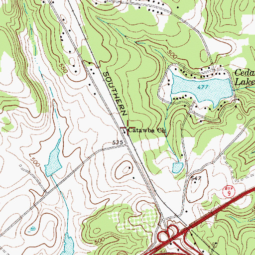Topographic Map of Catawba Church, SC